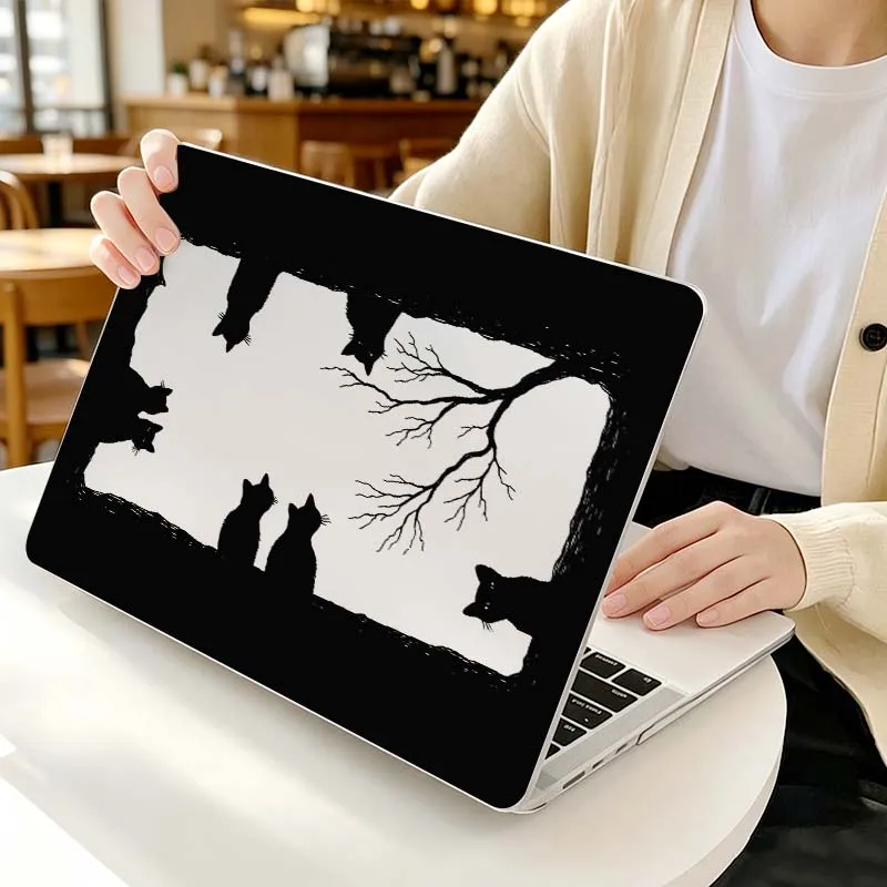 Creative Black Cat For Apple MacBook Air Pro 13.3 14.2 15.3 11.6 12 16 13 inch Laptop Protective Case Hard Shell Cover