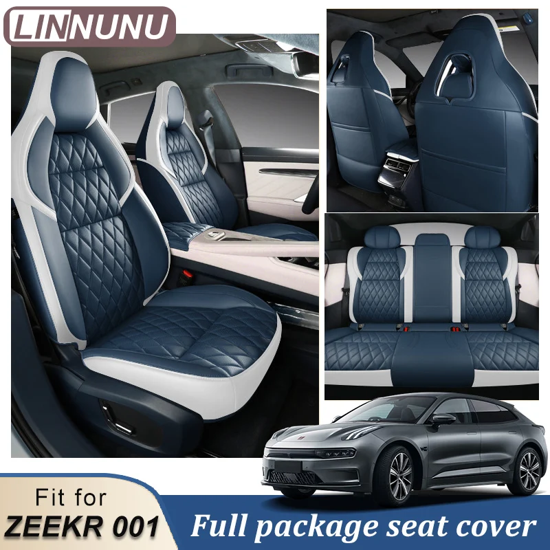 LINNUNU Fit for Extremely Krypton ZEEKR 001 Car Seat Cover leather Auto Seat Protector Vehicle Cushion four season Accessories