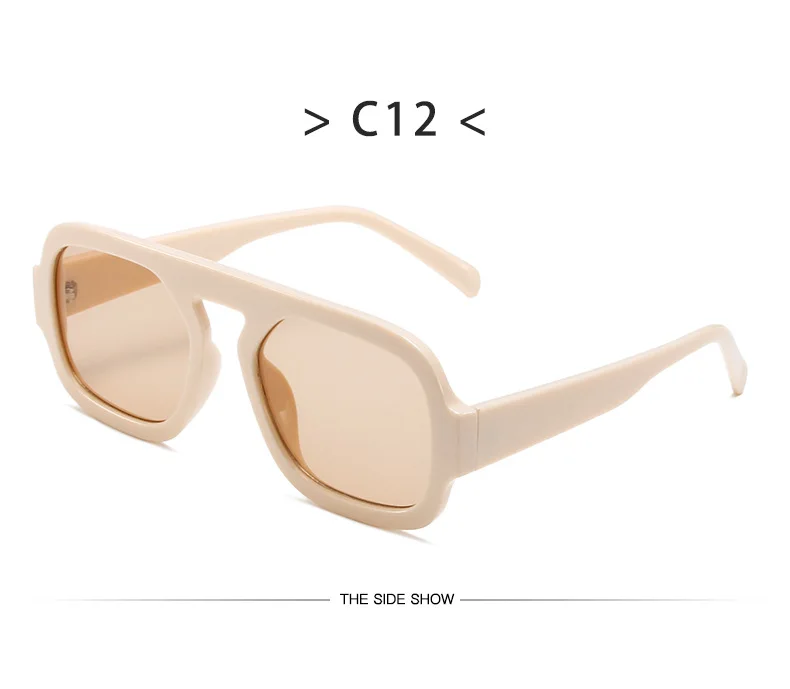 Mode quadratische Sonnenbrille Frauen neue Retro schwarz braun dicken Rahmen Pilot Sonnenbrille Frau Chic Polygon Leopard Shades UV400 – Detail 21