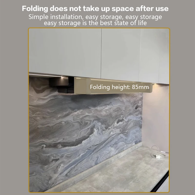 Wall Cabinet Folding Storage Rack Pull-Down Double-Layer Lifting Dish Preparation Seasoning Dish Storage Meal Preparation Rack