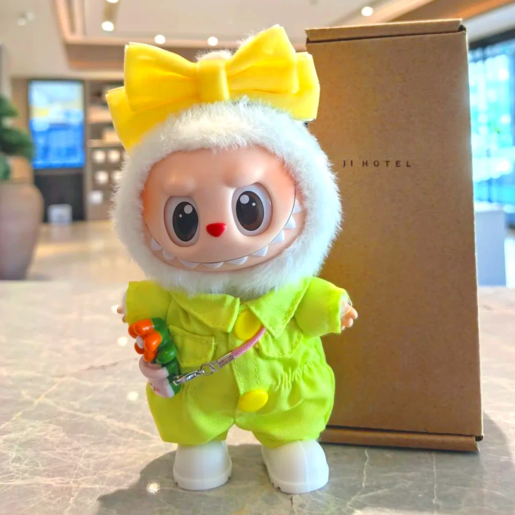 Labubu Ropa de trabajo fresca mono muñeca conjunto diario de moda Labubu Ropa accesorios de decoración