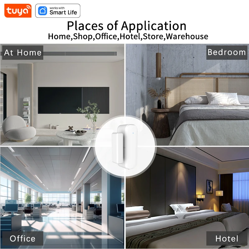 Датчик двери Tuya ZigBee, датчик входа в окно, датчик безопасности, датчик охранной двери, сигнализация Smart Life, магнитный датчик двери Alexa Google Home