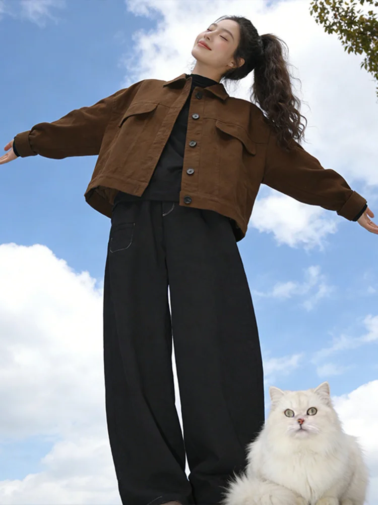 

Американская ретро-куртка в стиле спортивной рабочей одежды для женщин, весна-осень, новый дизайн, универсальный топ, дышащий, повседневный, свободного кроя