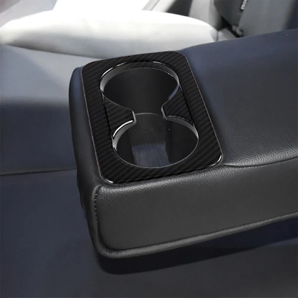 

Carbon Fiber Effect Rear Cup Holder Bezel Trim For 2019-2024 Kia Seltos Car Modified