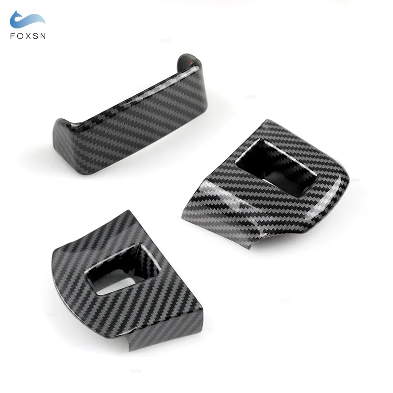 For VW Golf Jetta Bora Polo Passat Touran Tiguan CC Carbon Texture Interior Steering Wheel Panel Cover Inner Accessories Trim