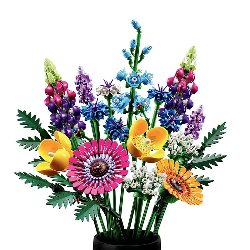 Romantic Wildflower Bouquet Flower 10313 Building Set Home Decoration Building Block Toys Valentine's Day Gift for Girlfriend