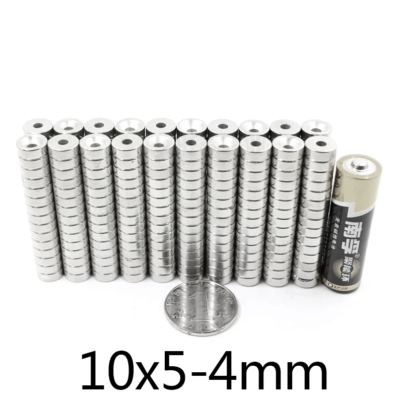 10-200pcs N35 10x5-4mm Neodymium Round hole Fridge Magnets magnetic perforated circular rare earth micro circle Magnet 10*5-4mm