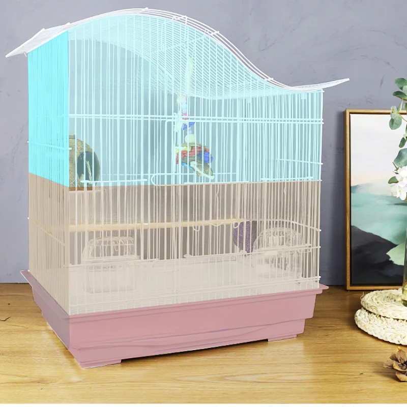 Nordic Metal Luxury Bird Cages Budgie Parrot Outdoors Household Bird Cages Portable Carrier Cage Oiseau Birds Supplies WZ50BC