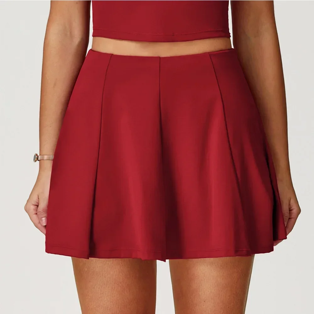 

High Waisted Tennis Mini Skirt Women's Tennis Yoga Golf Sports Belt Safety Pants Pocket Comfortable and Breathable Sports Skirt