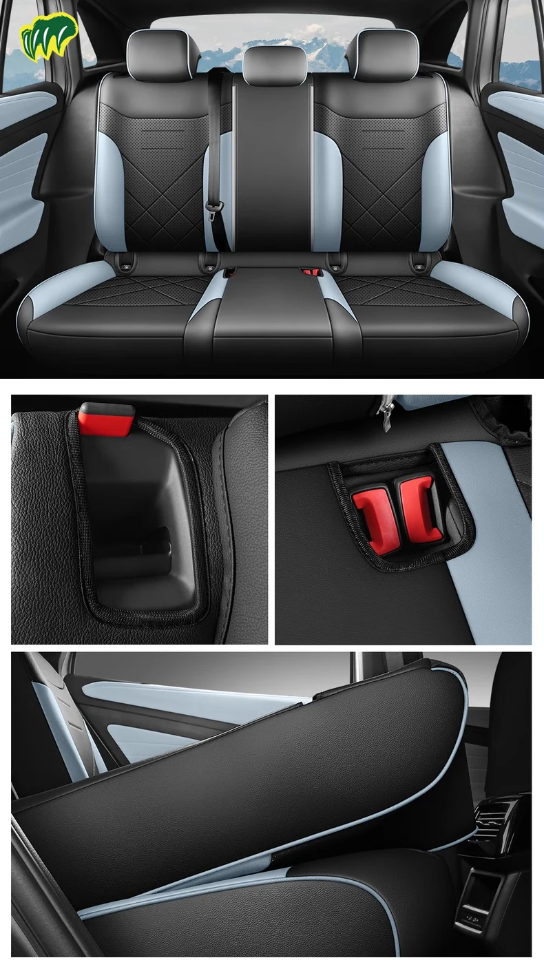 لغطاء مقعد السيارة الأيسر لسيارة VW ID.4 X CROZZ 2021-25 واقي مقعد مناسب تمامًا لجميع المواسم ملحقات داخلية محيطة بالكامل #6