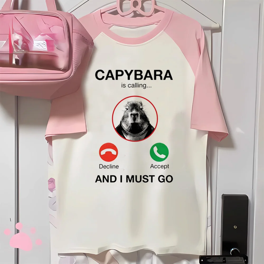 Capibara Tee women active wear t-shirts girl graphic Japanese harajuku clothing