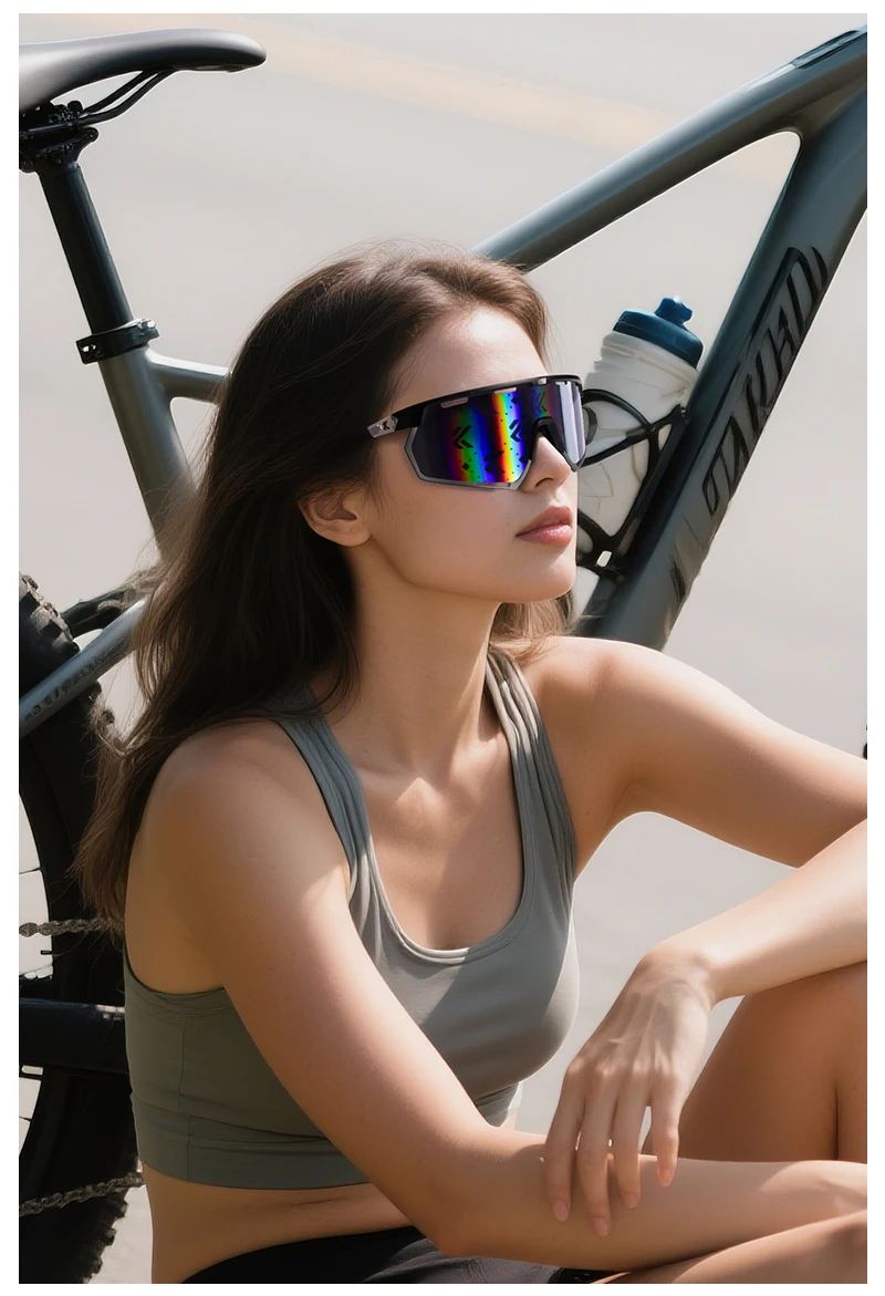 Kapvoe Fahrradbrille aus echtem Carbon, Sonnenbrille für Herren, leicht, photochrom, UV400, MTB, Fahrrad, Sportbrille – Detail 25