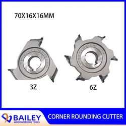 Bailey 1 Paar Hoek Ronding Cutter 70X16X16 3z 6z Fijn Trimmen Mes Voor Rand Bandmachine Houtbewerking Tool