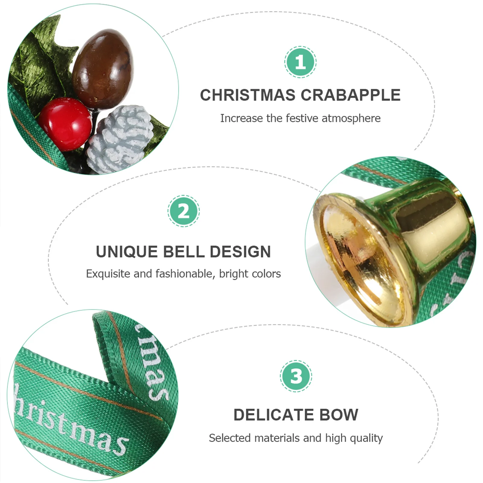 

10pcs Christmas Bell Cake Picks Premium Food Grade Adorable Design For Cake Decoration Cupcake Toppers Party Holiday Dessert