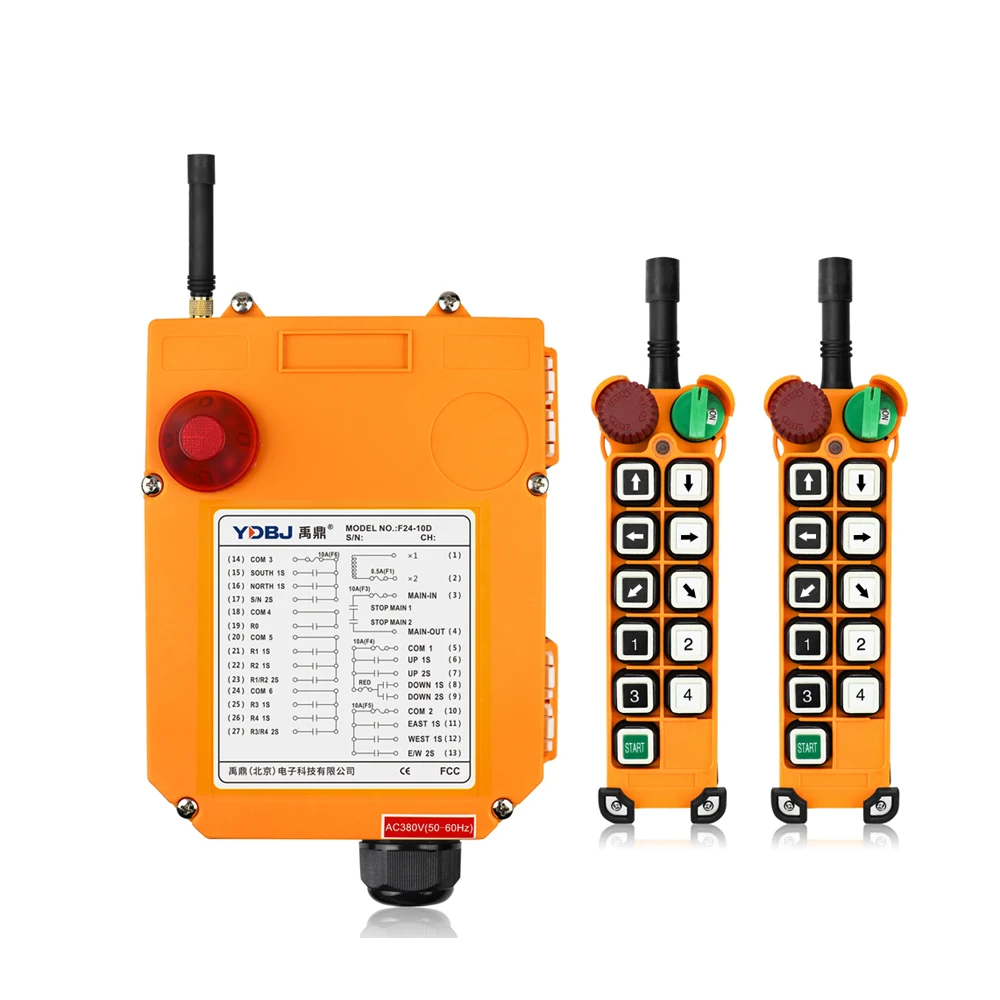 F24-10D 2T&1R 10 Channel Anti-interference Two-speed Bridge Crane Wireless Industrial Remote Intelligent Controller