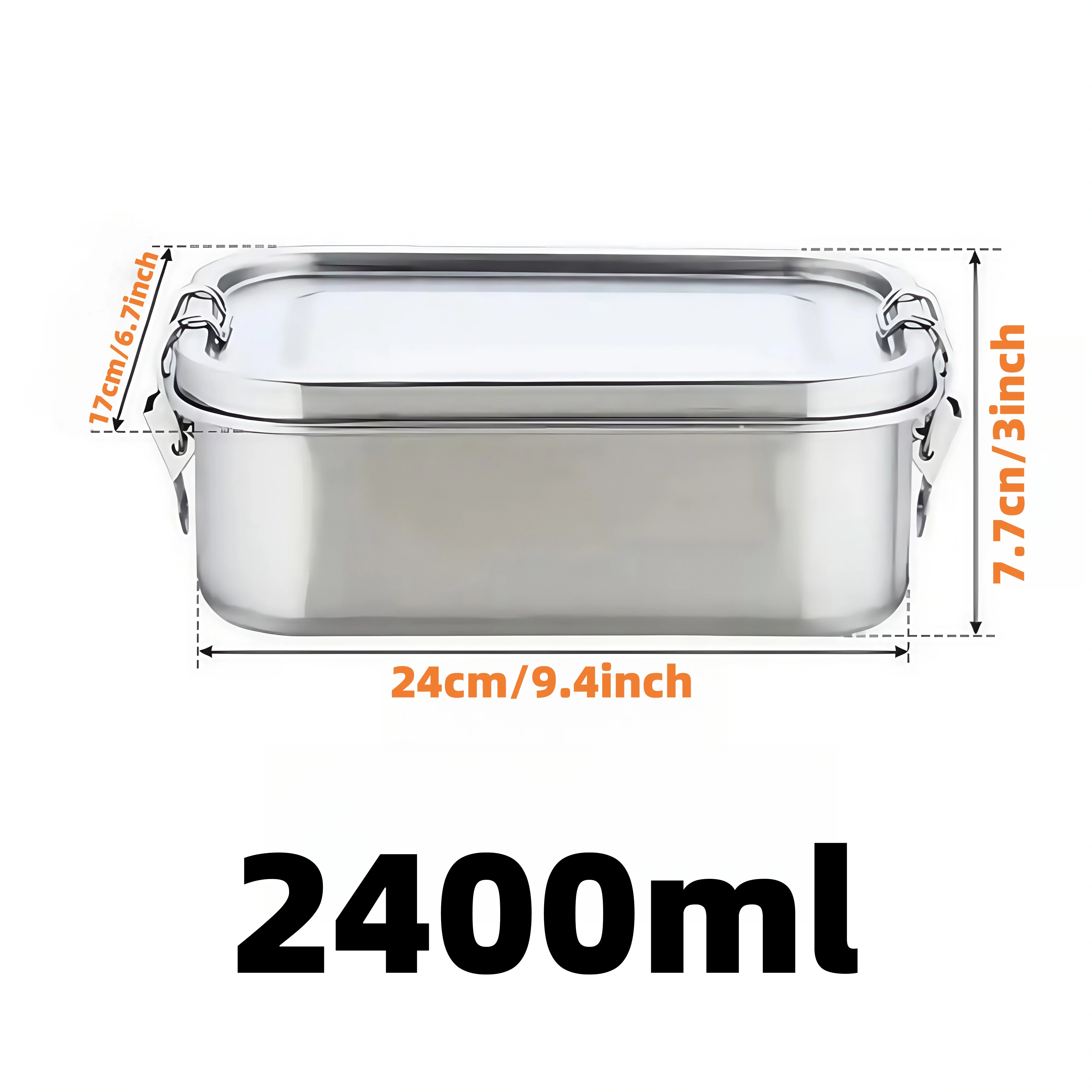 Edelstahl-Lunchbox für Kinder und Erwachsene, tragbare, auslaufsichere Bento-Box, Behälter für die Zubereitung von Speisen und Mahlzeiten, spülmaschinenfest – Detail 9
