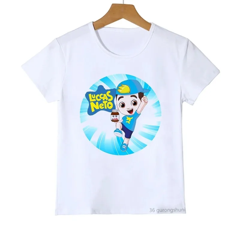 New Hot-selling Children\'s Cotton T-shirt Fun Luccas Neto Cartoon Print Boy T-shirt Summer Casual Clothes Fashion Girl T-shirt