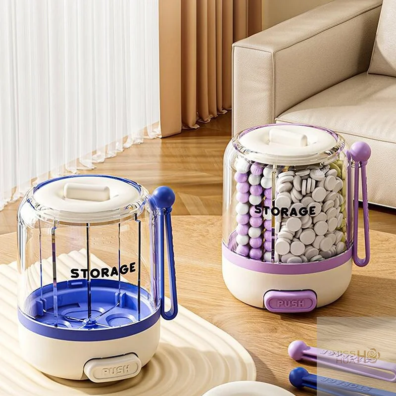 YY صندوق حبوب مستدير 4-مقصورة علبة حبوب منع الحمل توزيع المخدرات صندوق دواء يومي صغير محمول منظم حافظة تخزين اللوحي