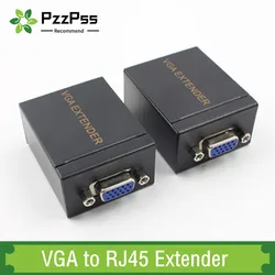 PzzPss 1 para odbiornik nadajnik VGA do RJ45 wzmacniacz i powielacz przez Cat5e/6 do 60M VGA UTP na PC Laptop projektor