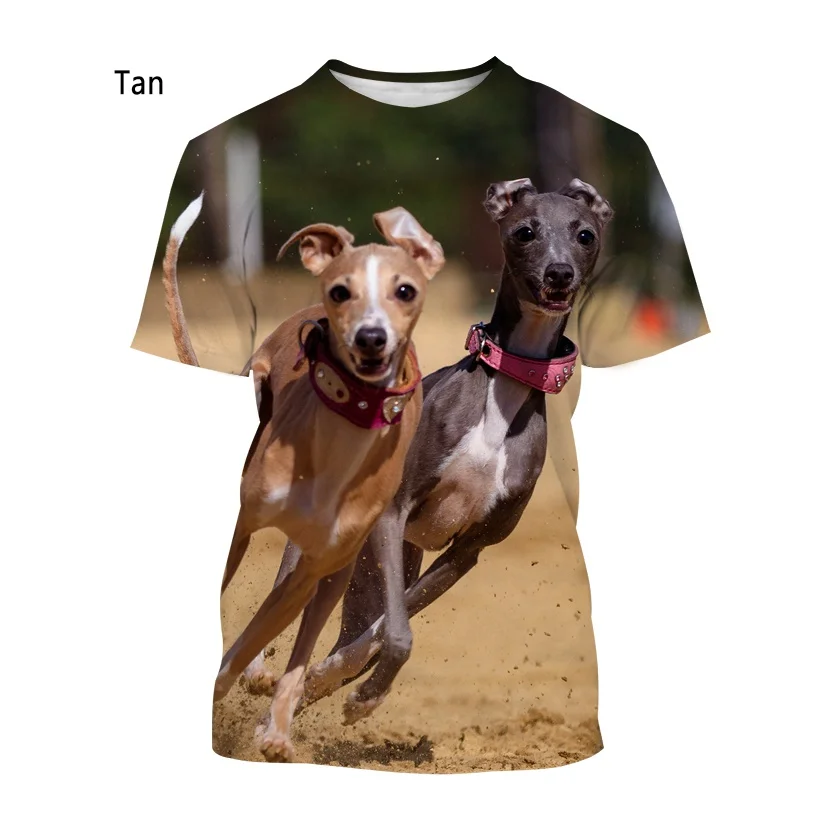 New Fashion Animal Greyhound 3D Printing T-shirt Men\'s and Women\'s Summer Casual Short-sleeved Round Neck Dog Shirt Tops