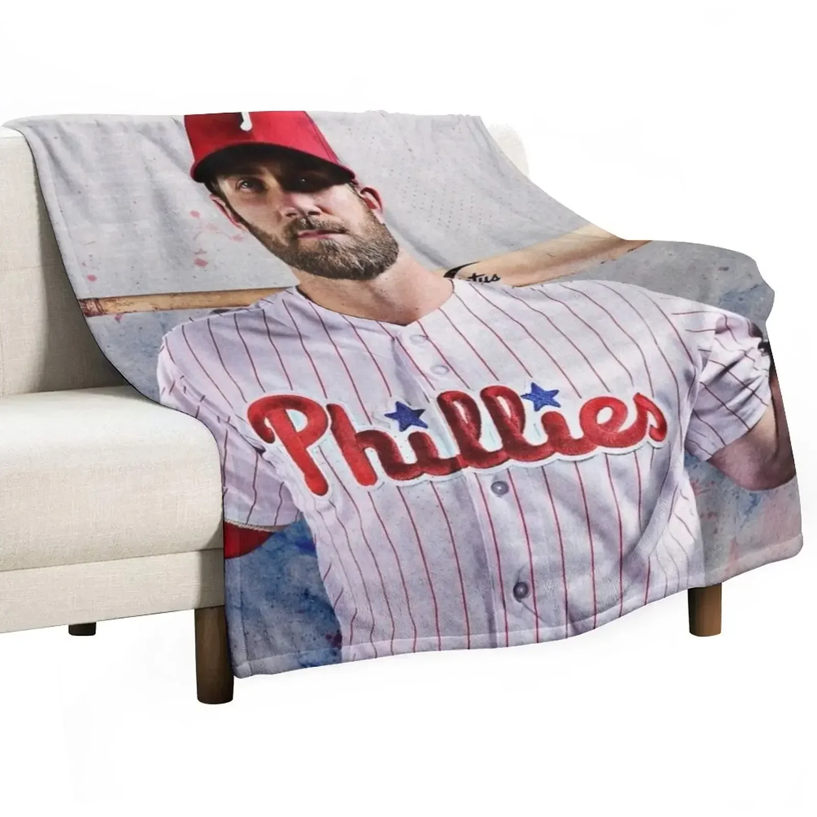 Bryce Harper Throw Blanket for sofa Decorative Sofa Blankets