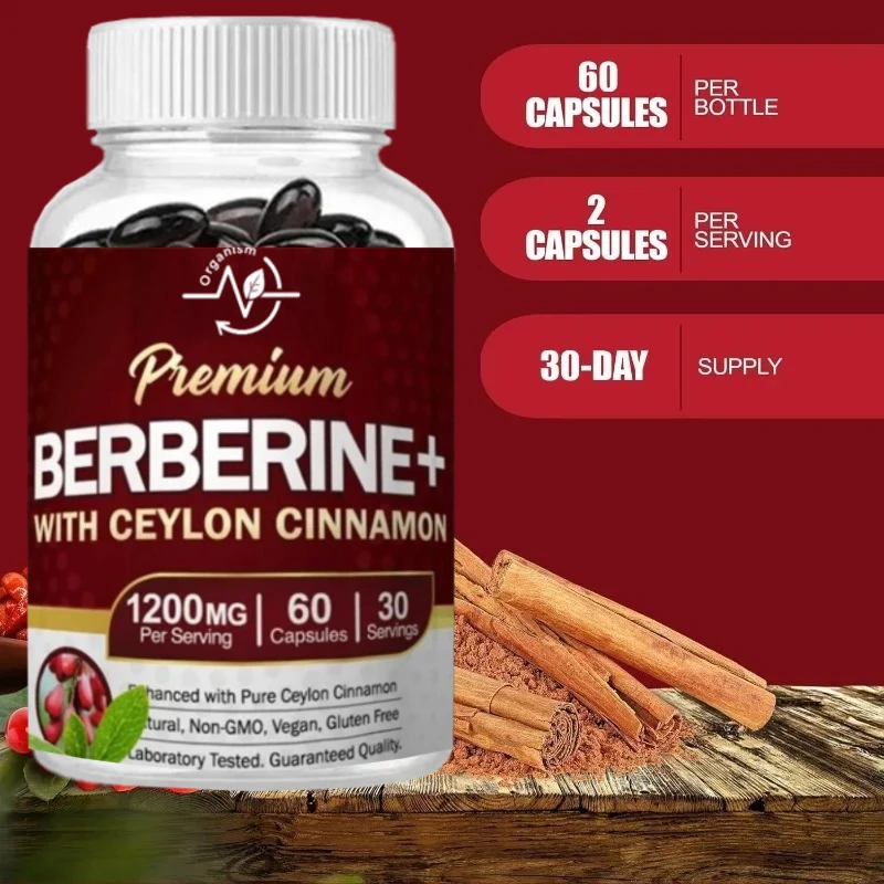 

Усовершенствованные капсулы с гидрохлоридом берберина 1200 мг с чистой цейлонской корицей для поддержки иммунной системы