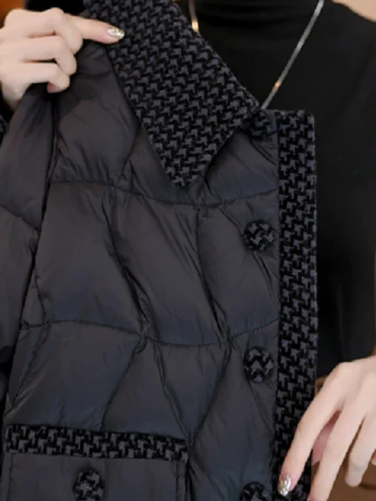 

Korean Sle Knitted Patchwork Women's Cotton Jaet Warmth Outerwear Spring Autumn New Arrival Commute Faion Coat