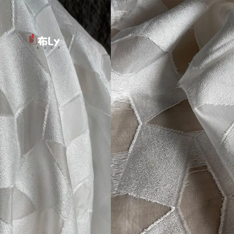 Embossed Texture Irregular Geometric Pattern Perspective Fabric Creative Design For Dresses Designer Clothing Refashion Material