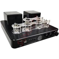 SUNBUCK AV600 Fiber Coaxial Bluetooth USB RCA Power Amplifier 2.1 80W Stereo 6K4 Vacuum Electron Tube Amplifier