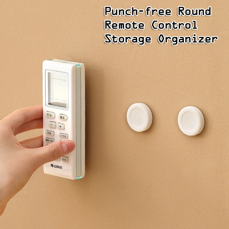 Punch-free Round Remote Control Holder, Plastic Sturdy Remote Control Clip, Desktop Socket Fixer, Household Storage Organizer