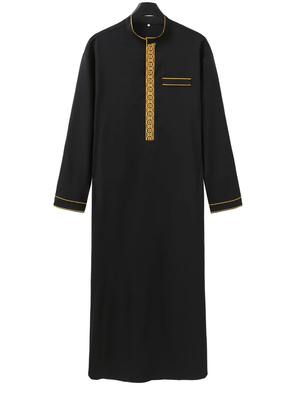 Hot Sale Arabic Long Sleeves Men's Shirt Black Muslim Smooth High Quality Plus Size Party Outfit Delicate Spring Autumn
