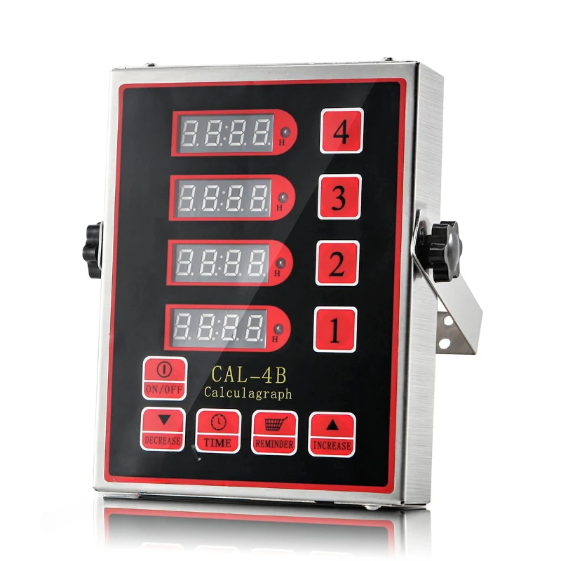 

Commercial Calculagraph Mechanical Timer keypad smart red 4 channels automatic countdown reminder timing for shop Fried Food