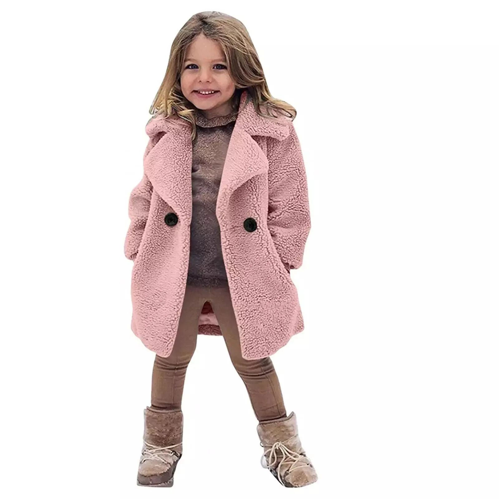 New Winter Plush Style Winter Girls Jacket Fashion Padded Lining Keep Warm Hooded Coat For Kids Children Birthday Present
