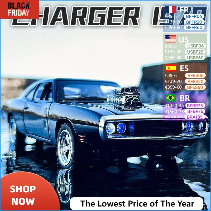 1:32 Dodge Charger 1970 Challenger Alloy Car Models Kids Toys for Children Classic Muscle Car Collection Car Model