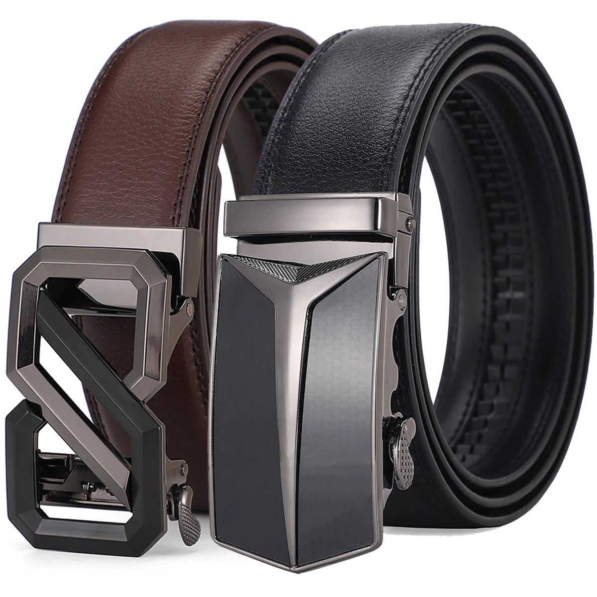 cinto-classico-com-fivela-automatica-para-homens-cinto-de-couro-real-premium-para-vestir-uso-formal-e-diario-preto-marrom-tamanho-grande-130cm