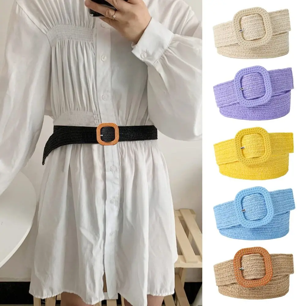 

Fashion Wide Bohemian Straw Woven Belt Waist Belt Braided Belts Waistband