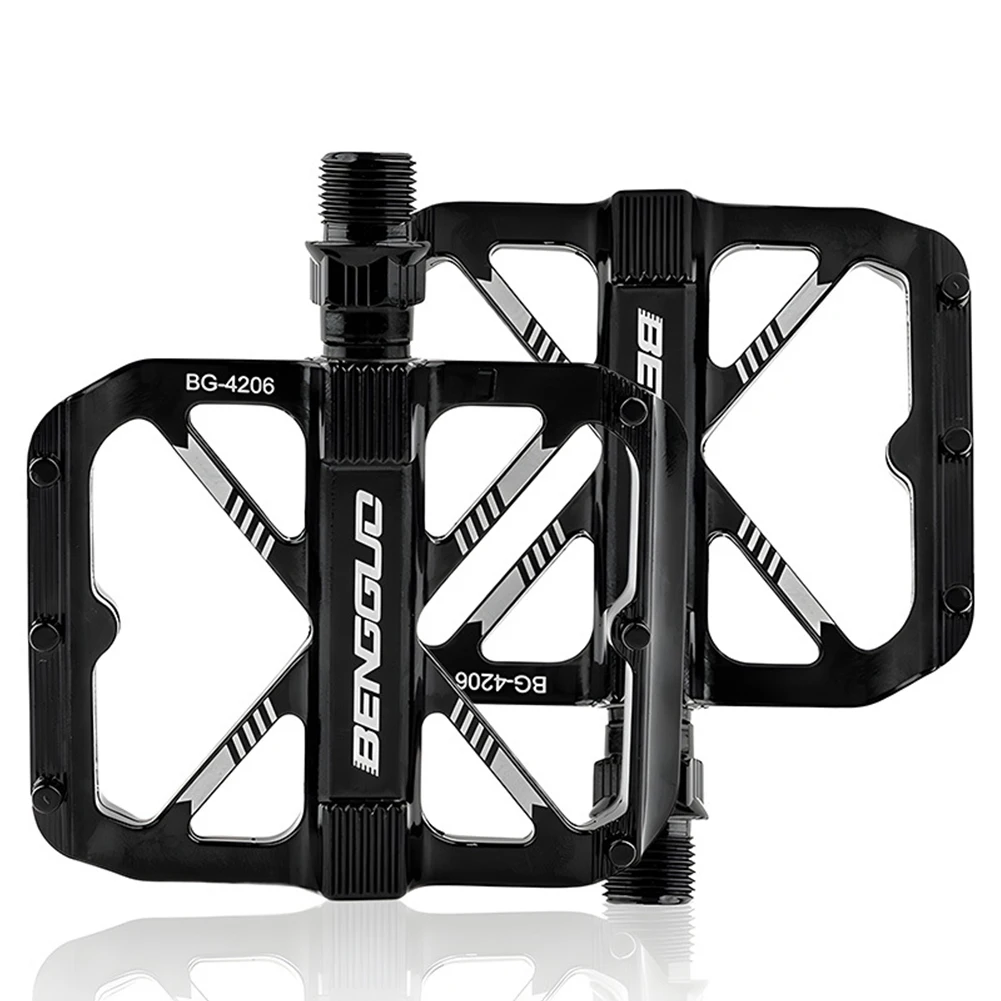 Double DU Bearing Bicycle Ultralight Pedal Aluminum Alloy Bicycle Wide Platform Pedal Cycling Platform Pedal for Outdoor Riding