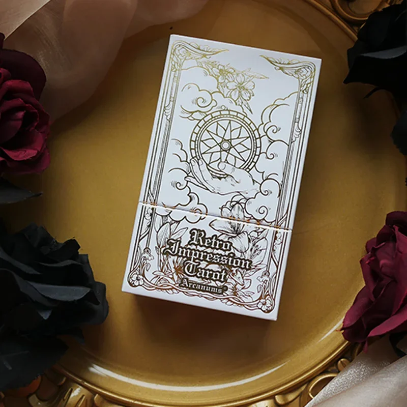 Original Genuine Retro Impression Bronzing Tarot Cards Double Copper Paper Casual Party Collection Card Desktop Decoration Gift
