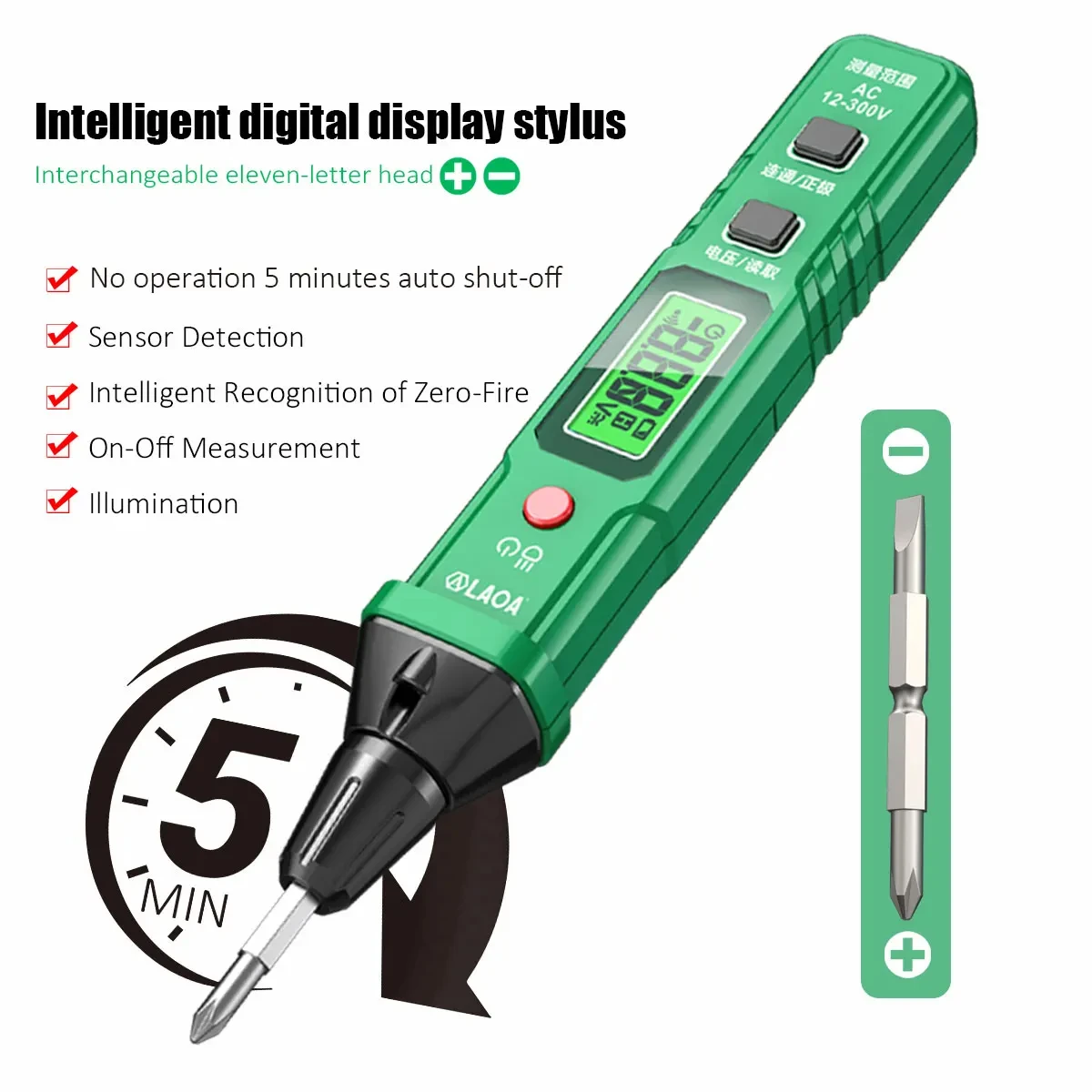 LAOA Double Headed Screwdriver Digital Voltage Pen Voltage Tester S2 Screwdriver Bits PH1 SL3.5mm