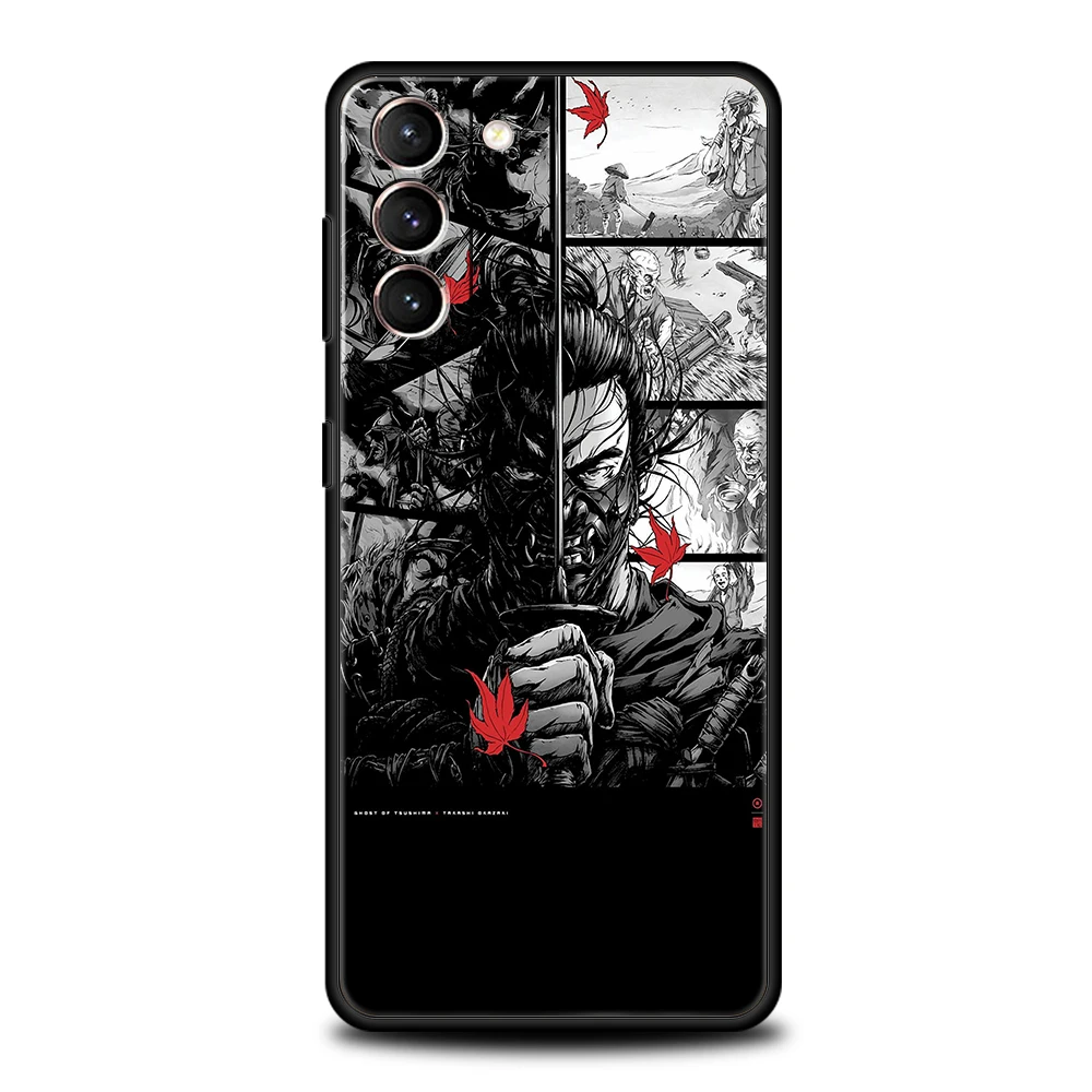 Coque de téléphone samouraï Hannya Mask Ghost, étui souple en TPU pour Samsung Galaxy S25 S24 S23 S22 Ultra S20 S21 FE 5G S10 S9 Plus S10E
