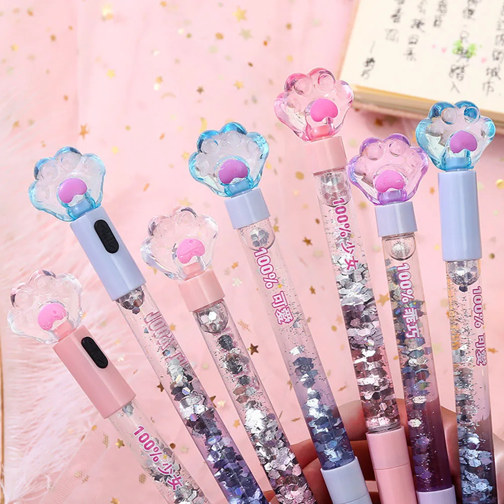 

5 Pcs Cat Claw Design Kids Stationery Smooth Party Signing Cat Claw Glowing Gel Pens Writing Luminous Pens School Office Use