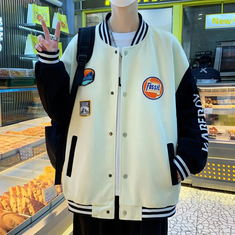 

Baseball Jaet Men's Spring Autumn Trendy Brand Embroidery High-End Loose Fit Stand Collar Youthful Haome Jaet Coat