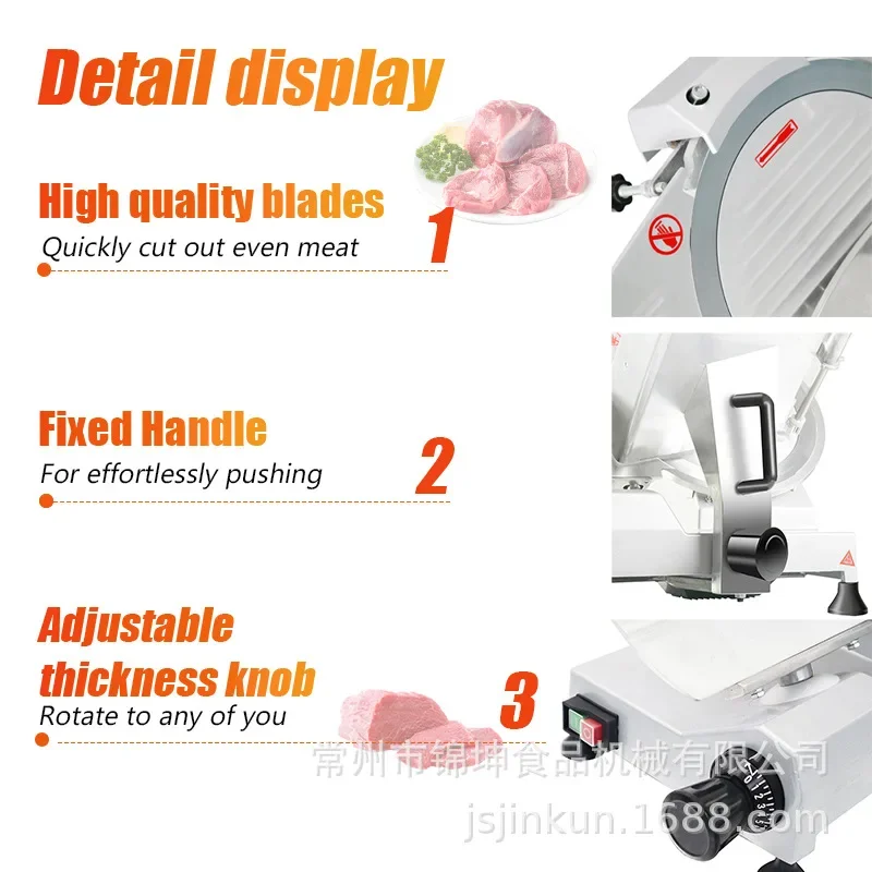 لفة لحم البقر الدهون الأغنام التجارية شبه الأوتوماتيكية، قطاعة الجبن متعددة المكونات مقاس 12 بوصة #5