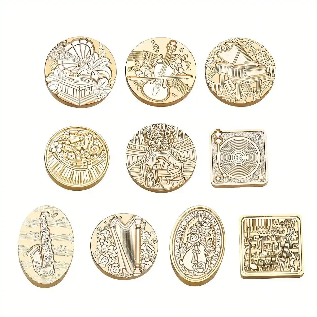 Musik Siegel Wachs Stempel Blockflöte Harfe Klavier Saxophon Kopf für Karten Umschläge Hochzeitseinladungen Scrapbooking