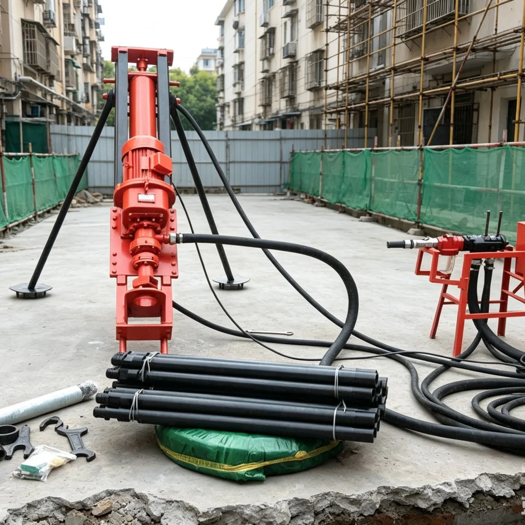 Customized Small DTH Drilling Rig for Mountain Rock Drilling, Light‑duty Impact Rock Drilling Rig, Open‑pit Drilling Equipment