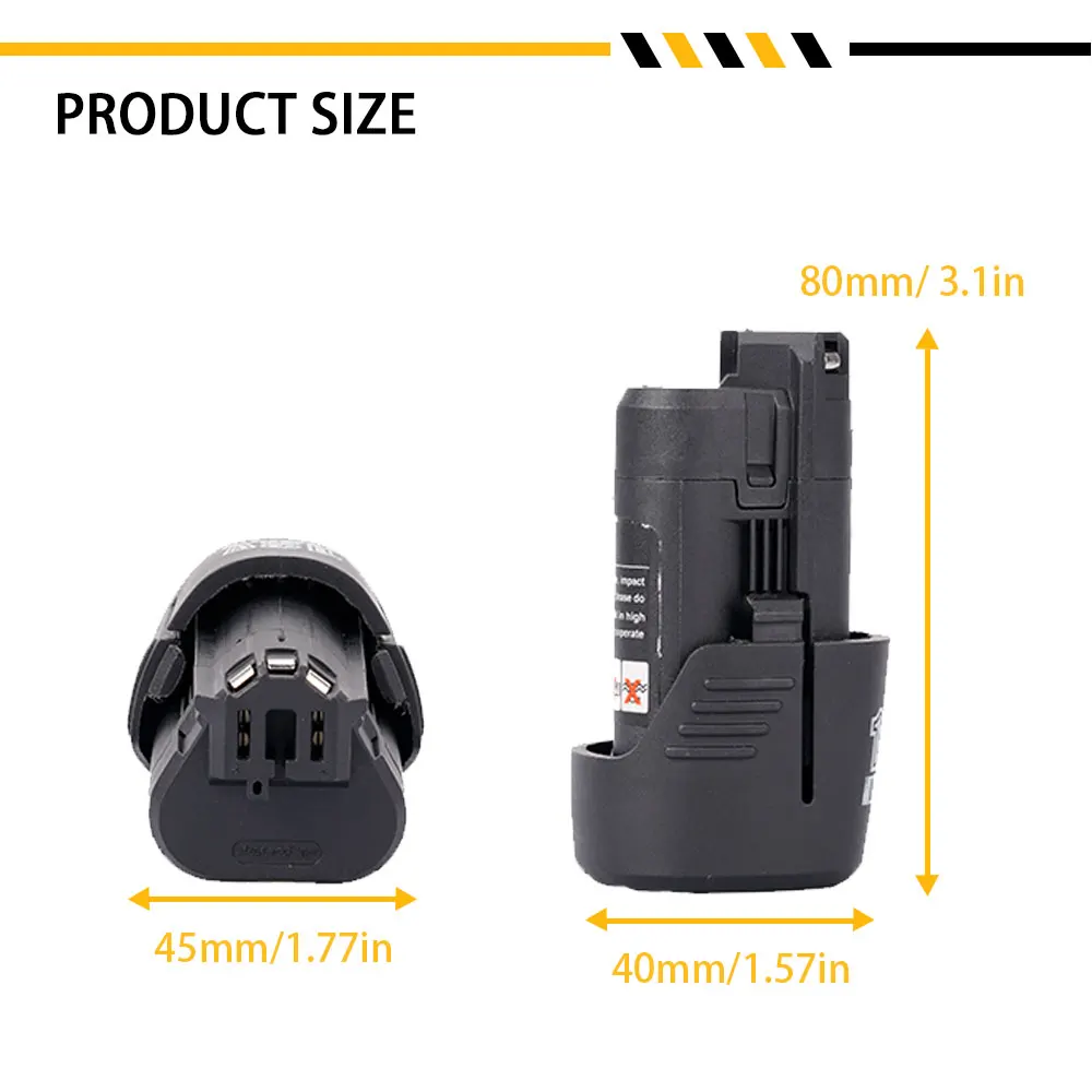 12V Lithium-ion Battery Charger Rechargeable Power Tool For Brushless Electric Screwdriver Drill For Bosch BS1220 Battery