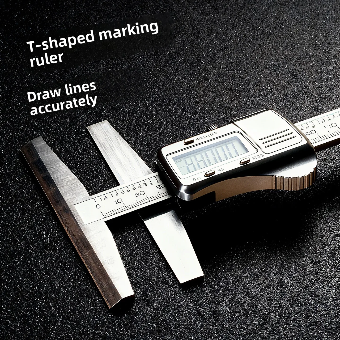Digital Vernier Caliper Stainless Steel T Type Parallel Marking Tool for Woodworking Drawing Line Competition Accurate Measuring