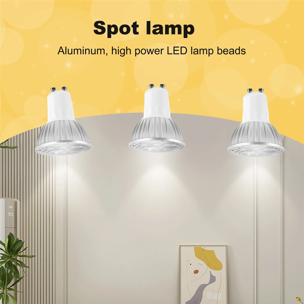 Bombilla de lámpara GU10, 3 LED, blanco cálido, 3W, 5W, 12V