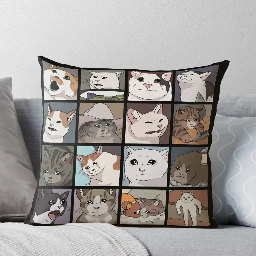 

Meme Cats 2.0 Throw Pillow Pillowcases Cushion Covers Sofa Embroidered Cushion Cover Pillow