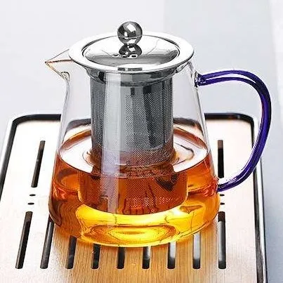 

Teaware Set Glass Teapot Clear Tea Kettle Removable Stainless Steel Infuser Premium Heat Resistant Borosilicate Glass Brewing Po